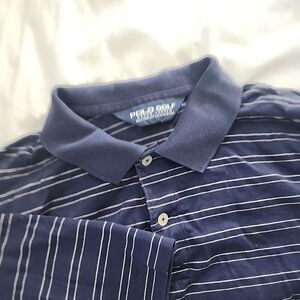 Ralph Lauren Polo Golf Men's Pima Cotton Polo Blue Striped Size M Short Sleeve
